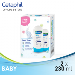 Cetaphil BabyTwin Pack Ultra Moisturizing Bath & Wash for Body (230ml x 2) For Baby Delicate Skin