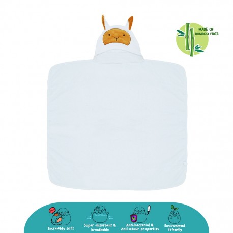 Cheekaaboo Premium Bamboo Hooded Towel - White / Sheep (Newborn - 6 Years)