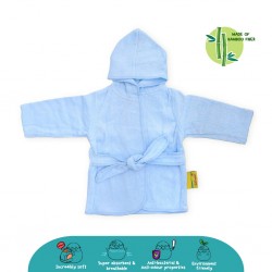 Cheekaaboo Premium Bamboo Hooded Bathrobe - Blue (Newborn - 36 mths)