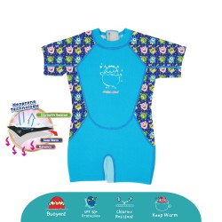 Cheekaaboo Kiddies Suit Thermal Swimsuit - Blue Monster (Monster Family)