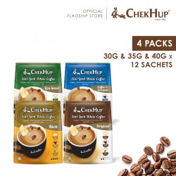 Chek Hup Ipoh White Coffee [Bundle of 4] [Combo set of Original, Rich, 2in1, and Less Sweet]
