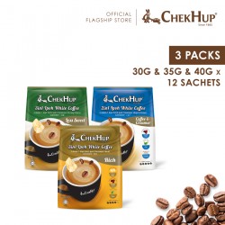 Chek Hup Ipoh White Coffee [Bundle of 3] [Combo set of Rich, Less Sweet, and 2in1]