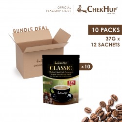 Chek Hup 3 in 1 Classic White Coffee With Hazelnut (37g x 12's) [Bundle of 10 Pkts]