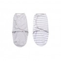 Summer Infant Swaddle 2pcs (Grey Dot & Grey Stripe)