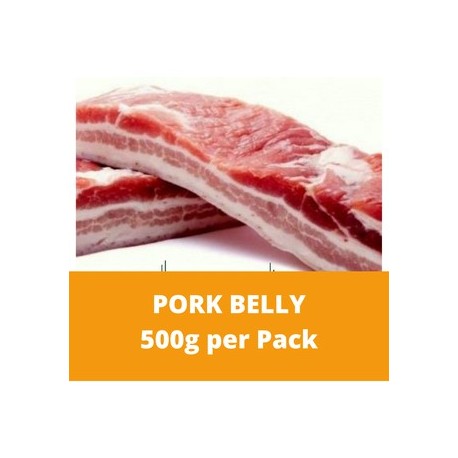 CN Frozen Pork Belly 500g per Pack (Sold per Pack) CN Frozen Frozen Pork Korean BBQ Non Halal Chinese Cooking Chinese Cuisine 五花