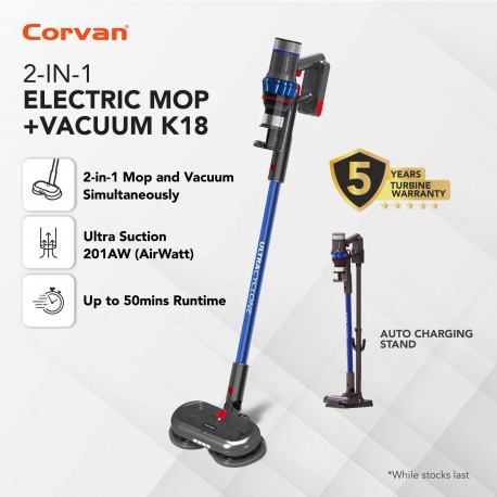 Corvan 2 In 1 Cordless Vacuum Cleaner & Cordless Mop K18