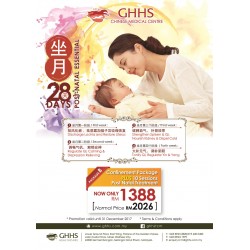 Ghhs Healthcare Centre Package B - Confinement Package + Post Natal Care with Complimentary 1 Session Pre-Natal Care Worth RM120