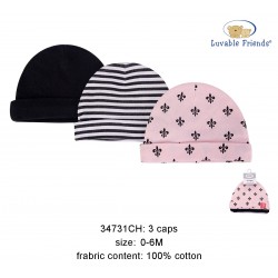 Luvable Friends Caps - Classy Chic (3pcs)