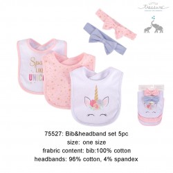 Little Treasure Droller Bib and Headband Set - Unicorn (5pcs)