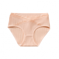 Akarana Maternity Lace Soft Cotton Underwear Postpartum Low Waist Panties - Nude