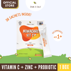 Dale & Cecil Miwacare VIT C+  Vitamin C with Zinc and Probiotics Kids Age 1 and above (1 box x 10 sachets)