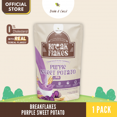 (Newest Batch) Dale & Cecil BreakFlakes Purple Sweet Potato Healthy Cereal Drink (35g x 10's x 1)