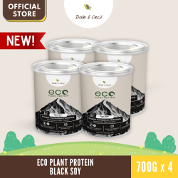 (Newest Batch) ECO Plant Protein (Black Soy) Hydrolysed Protein Blend (700g x 4 Canister)