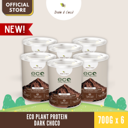 (Newest Batch) ECO Plant Protein (Dark Choco) Hydrolysed Protein Blend (700g x 6 Canister)