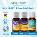 Ddrops Kids Complete Health Support Bundle - Liquid Vitamin D3 600IU | Vitamin A 1800IU and D3 600IU | Probiotics