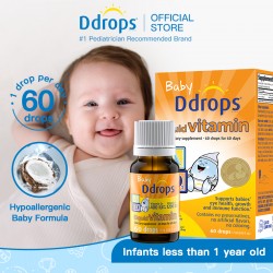 Ddrops Liquid Vitamin A 1200 IU & Vitamin D3 400 IU - For Baby 15 Days to 1 Year, Supports Retinal Health, 1.7ml