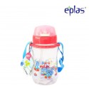 Eplas Kids Water Bottle with Push Button, Straw & Removable Strip 380ml (EGB-380BPA/Pink)