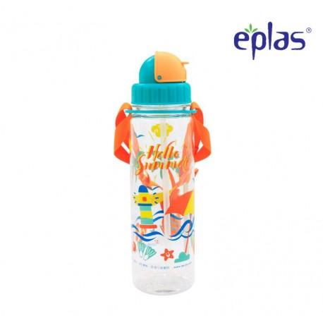 Eplas Kids Water Bottle with Straw & Strip 550ml (EGB-550BPA/Orange)
