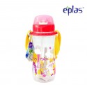 Eplas Kids Water Bottle with Push Button, Straw & Removable Strip 580ml (EGB-580BPA/Pink)