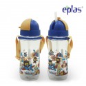 Eplas Kids Water Bottle with Straw & Removable Strip 580ml (EGBQ-580BPA/Blue)