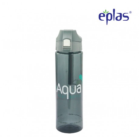 Eplas Water Bottle with Push Button Cover & Silicone Handle 750ml (EGD-750BPA/BlackAqua)