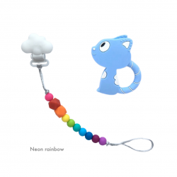 Teether Joy Neon Rainbow (Blue Cat)