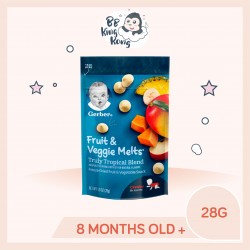 BB King Kong Gerber Truly Tropical Blend Fruit and Veggie Melts 28g Pouch