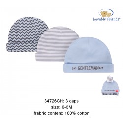 Luvable Friends Caps - Gentleman (3pcs)