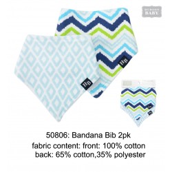 Hudson Baby Bandana Bib - Blue Green Chevron (2pcs)