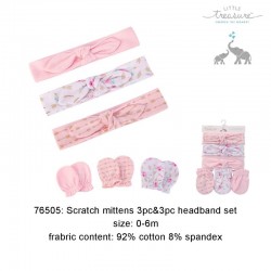 Little Treasure 3pcs Headband and 3pcs Scratch Mitten Set - Boho