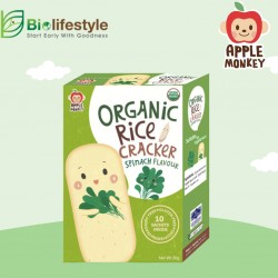 Apple Monkey Organic Rice Cracker 30g - Spinach