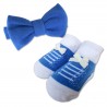  Bumble Bee Baby Bow Tie with Socks Set (Navy) 