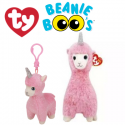 Ty Plush Toys (Malaysia Official) Beanie Boos Clip and Regular Lana the Pink Llama Soft Toys