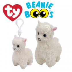 Ty Plush Toys (Malaysia Official) Beanie Boos Clip and Regular Lily the Cream Llama Soft Toys