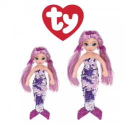 Ty Malaysia Official Ty Sea Sequin Regular and Medium Lorelei the Sequin Purple Mermaid Sequins Soft Toys