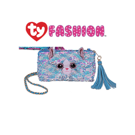 Ty Fashion (Malaysia Official) Sequins Square Purse Whimsy the Iridescent Cat Accessories Bags