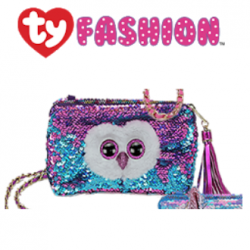 Ty Fashion (Malaysia Official) Sequins Square Purse Moonlight the Purple Owl Accessories Bags