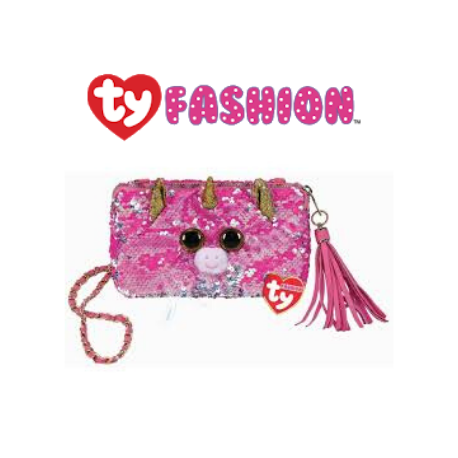 Ty Fashion (Malaysia Official) Sequins Square Purse Fantasia the Pink Unicorn Accessories Bags