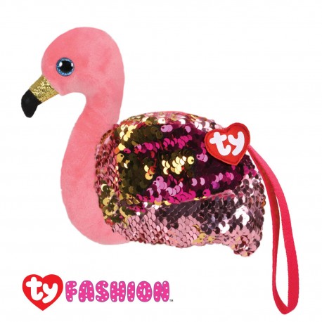 Ty Fashion (Malaysia Official) Sequins Wristlet Gilda the Pink Flamingo Accessories Bags