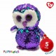 Ty Plush Toys (Malaysia Official) Flippables Clip, Regular and Medium Moonlight the Purple Sequin Owl Sequins Soft Toys