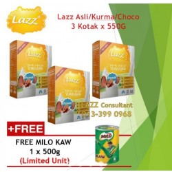 Lazz Susu Kambing Asli Kurma 550g 3 Boxes (Free Milo Kaw)