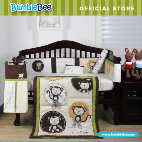 Bumble Bee 7pc Embroidery Crib Set (Monkey Business)