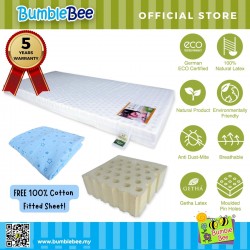 Bumble Bee Latex Baby Mattress 28x52x4" with Fitted Crib Sheet