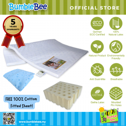 Bumble Bee Latex Playpen Mattress 28x41x1" with Fitted Playpen Sheet 