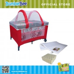 Bumble Bee 2 Levels Bassinet Playpen with FREE NATURAL LATEX MATTRESS worth RM199.90