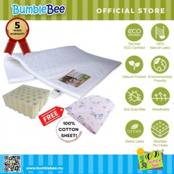 Bumble Bee Latex Playpen Mattress 28x41x2" with Fitted Playpen Sheet