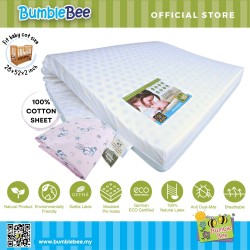 Bumble Bee Latex Baby Mattress 28x52x2" with Fitted Crib Sheet