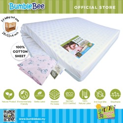 Bumble Bee Latex Baby Mattress 28x52x4" with Fitted Crib Sheet