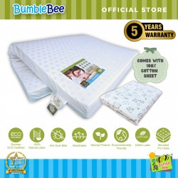Bumble Bee Latex Baby Mattress 28x52x2" with Fitted Crib Sheet