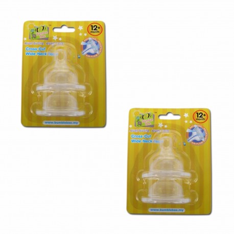  Bumble Bee X Cut Wideneck Teat Twin Pack - XL size